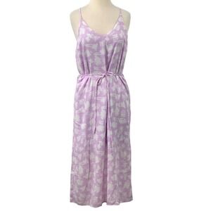 NWT Gill Women's Sleeveless Maxi Dress‎ Abstract Sundress Lavender/White Size M